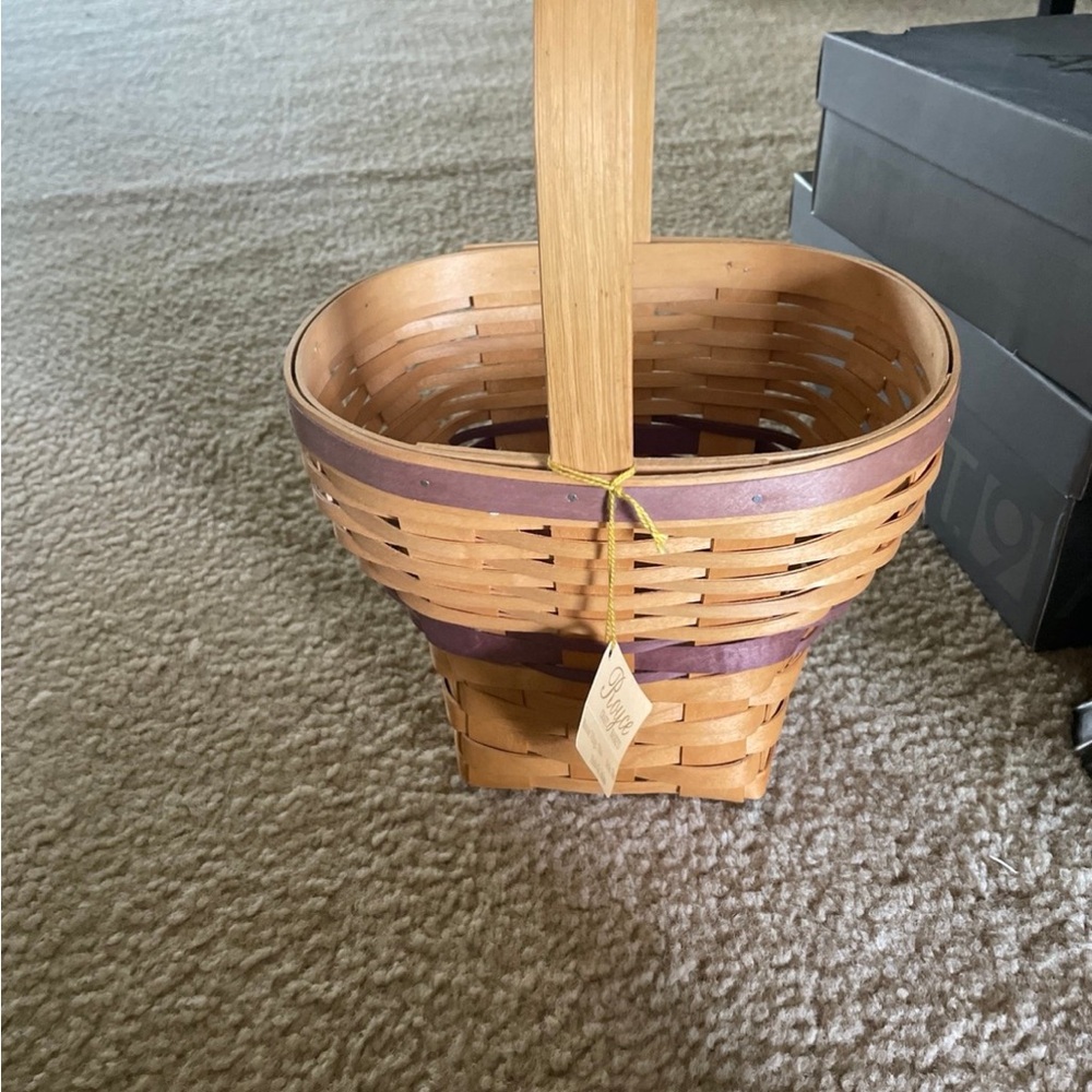 Handcrafted Royce Woven Basket with Purple Accent